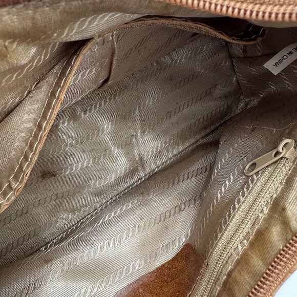 Vintage Nyc Croc Embossed Leather Shoulder Handbag With Chain Straps - Picture 6 of 7